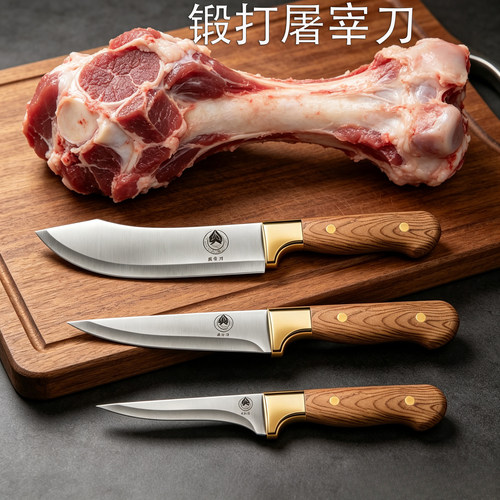屠宰刀不锈钢厨房家用肉类专用刀剔骨分割刀杀猪杀羊刀猪肉分割