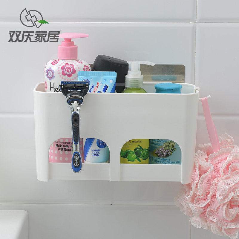 吸壁式浴室置物架卫生间墙壁挂免打孔厕所吸盘洗手间洗漱台收纳盒