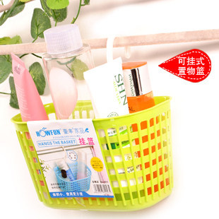 优质塑料单勾沐浴挂篮挂式厨卫浴室沥水收纳篮塑料储物篮杂物篮