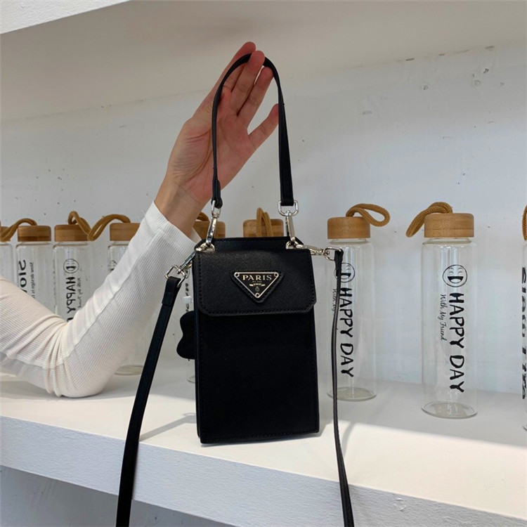 2026日韩新款十字纹配皮手机包单肩斜挎挂包男女通用手机零钱潮包