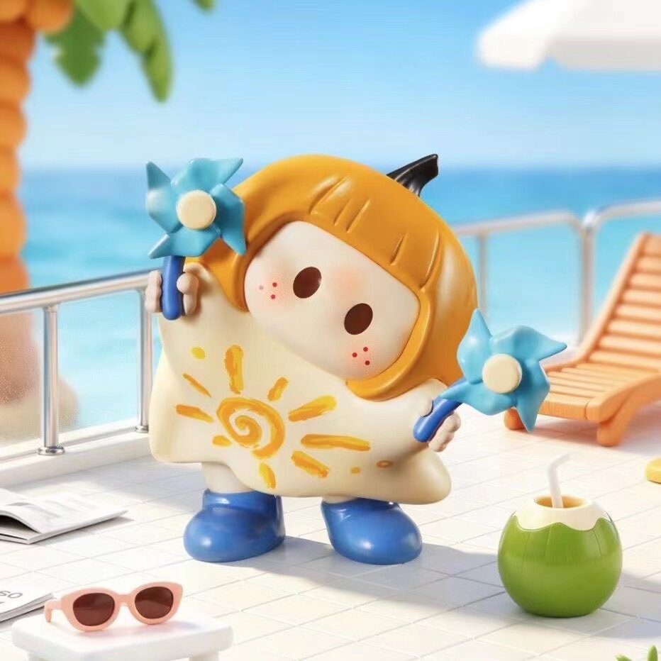 正版名创优品右右yoyo酱萌趣歪头2代盲盒潮玩桌面车载摆件小礼物