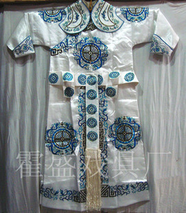 京剧婺剧越剧豫剧 戏服 戏曲服装 武生 武将—白色团花箭衣