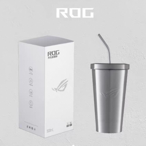 ROG不朽冰钢杯极简金属美学500ML大容量食品级304不锈钢ROG周边