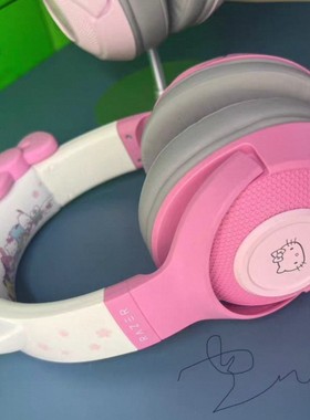 Razer雷蛇北海巨妖萌猫版蓝牙BT三丽鸥HELLO KITTY联名款游戏耳机