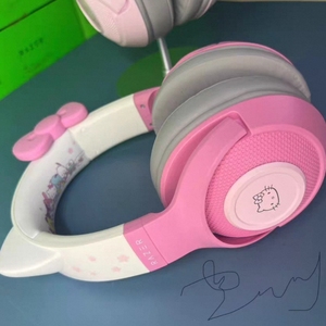 Razer雷蛇北海巨妖萌猫版蓝牙BT三丽鸥HELLO KITTY联名款游戏耳机
