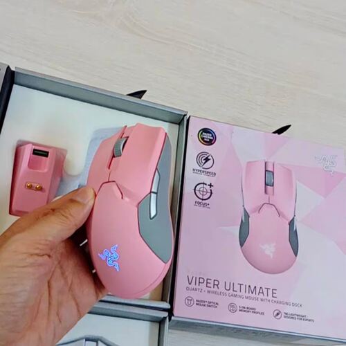 雷蛇Razer毒蝰终极版水银粉晶轻量化RGB无线双模游戏轻量化鼠标