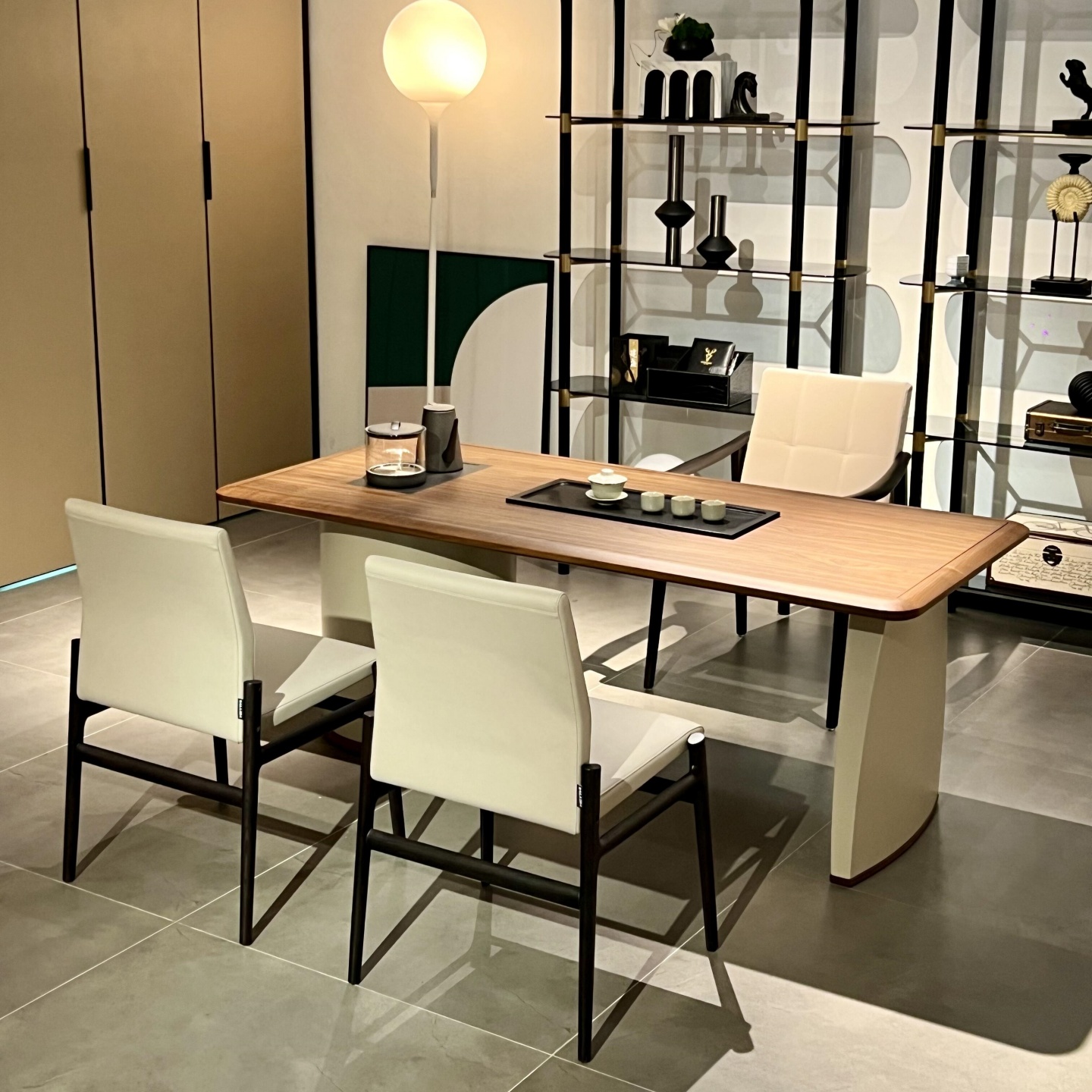 新中式俞塘实木办公室茶桌椅组合