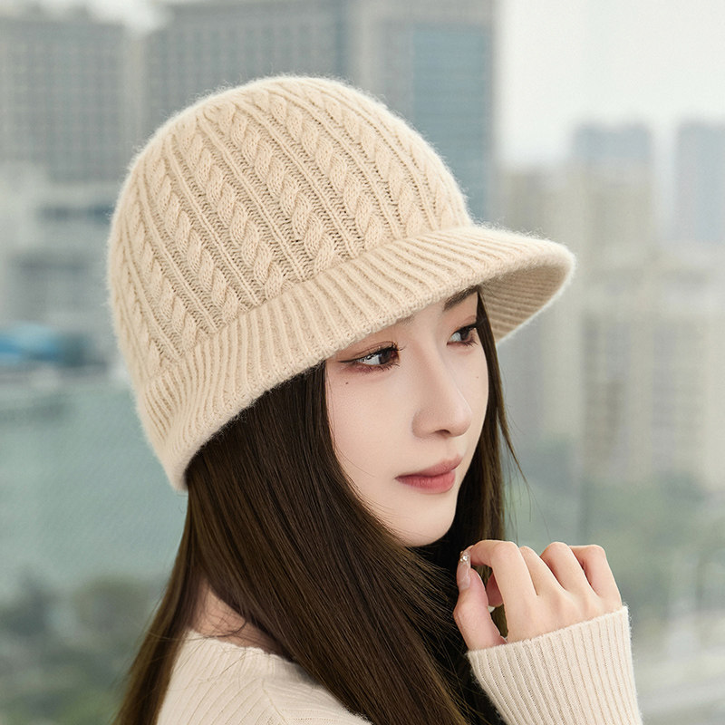 羊绒新款帽子渔夫帽百搭帽休闲女帽子