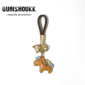 马上有钱新款 创意小马精致女包包高级挂饰链 汽车钥匙扣男挂件个性