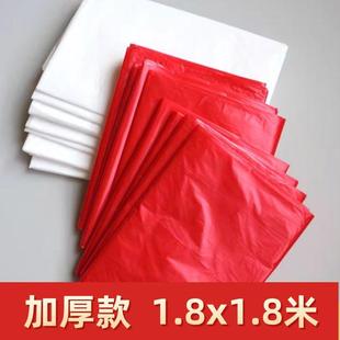 加厚一次性桌布台布塑料圆桌正方形酒席结婚喜宴桌布红色白色家用