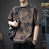 新款 冰丝透气上衣服宽松潮流半袖 男士 夏季 短袖 t恤打底衫 体恤男装