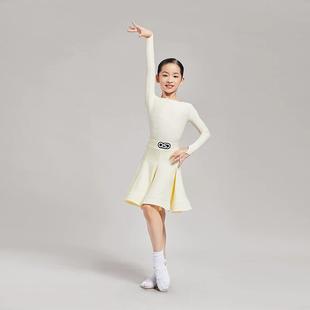 OSD舞服少儿拉丁舞精英女童标准比赛服规定服一字肩长袖款跳舞