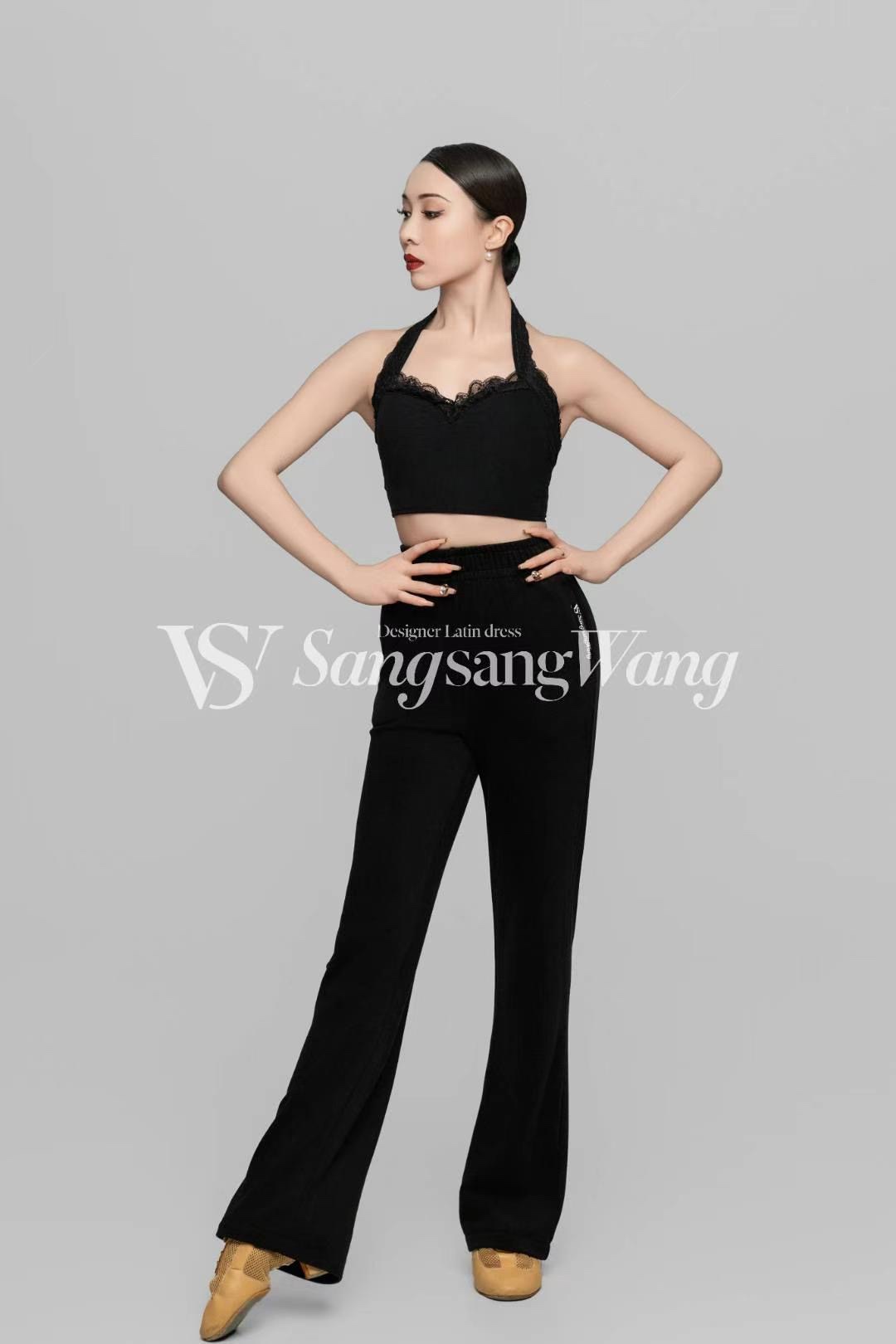 sswang舞服拉丁舞女士桑老师秋冬超舒适双面绒直筒裤练习服教师服