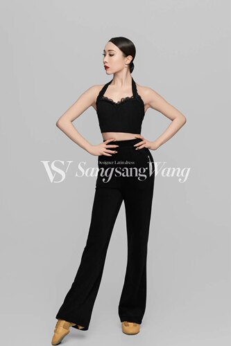 sswang舞服拉丁舞女士桑老师秋冬超舒适双面绒直筒裤练习服教师服