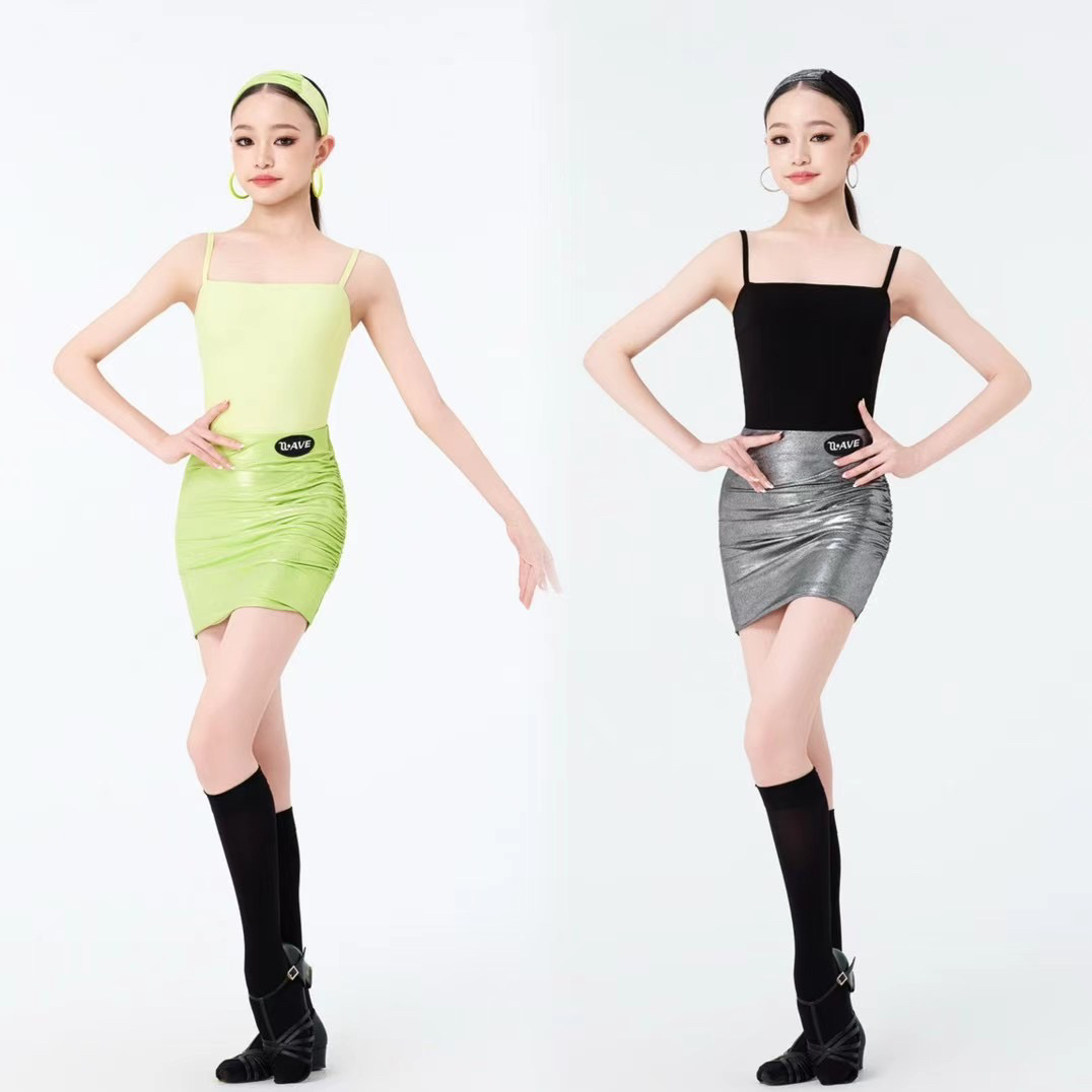 WAVE未午少儿拉丁舞春夏儿童女童拉丁舞服斑斓盛夏套装女童跳舞