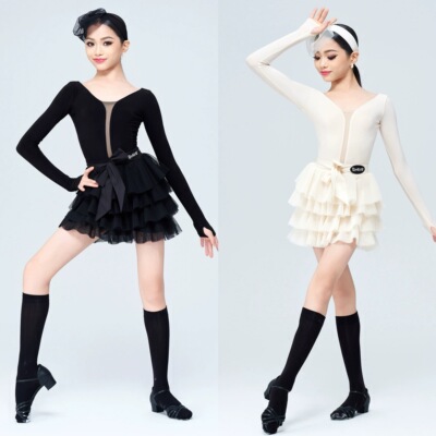 WAVE未午少儿拉丁舞新款儿童秋冬女童拉丁舞服八音盒少女套装2051