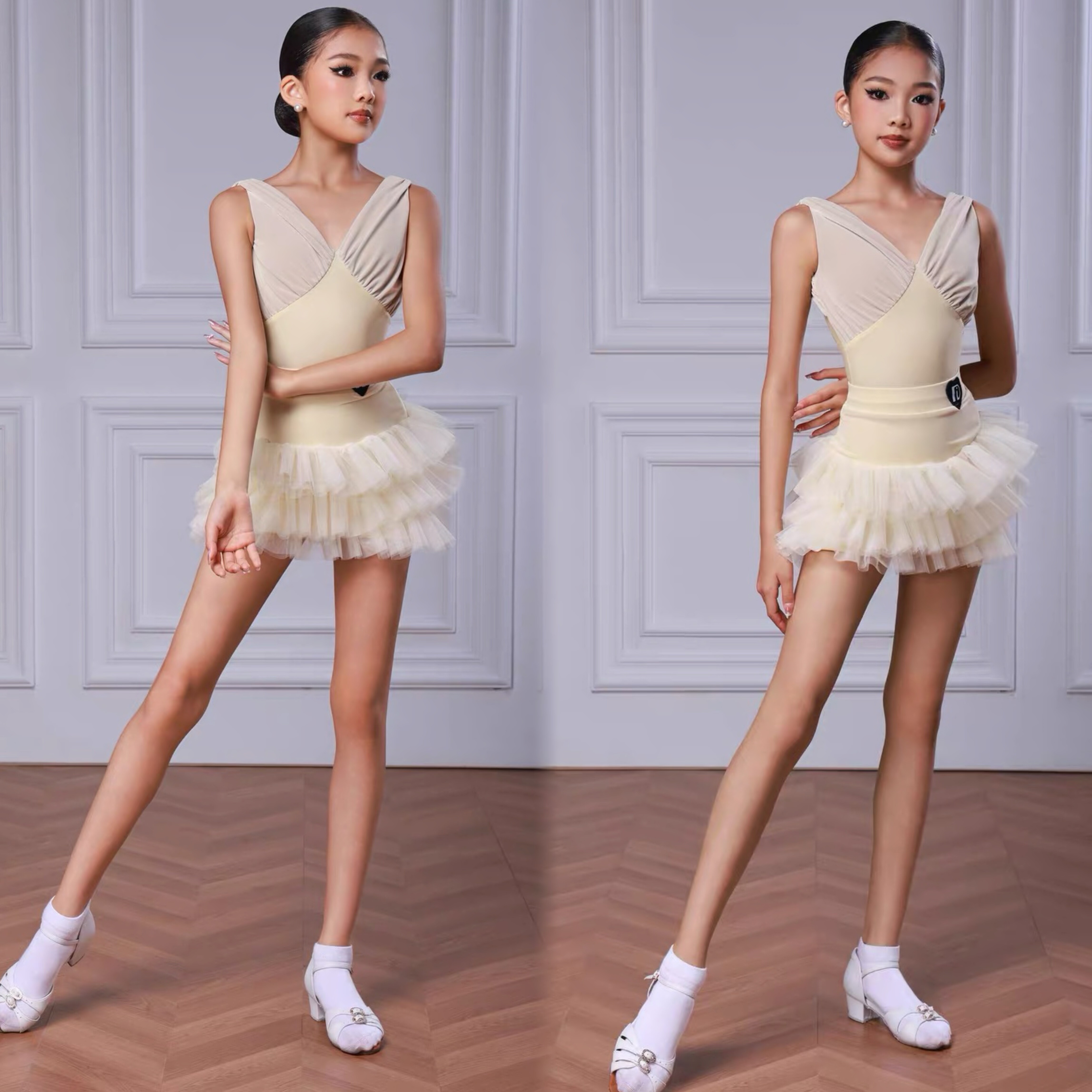 Tid舞服少儿拉丁舞服2026女童夏季新款练习套装蛋糕裙练功服女童