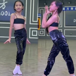 跳舞神裤 Beauty舞服少儿拉丁舞热身裤 练习裤 皮裤 吊带女童 暴汗裤