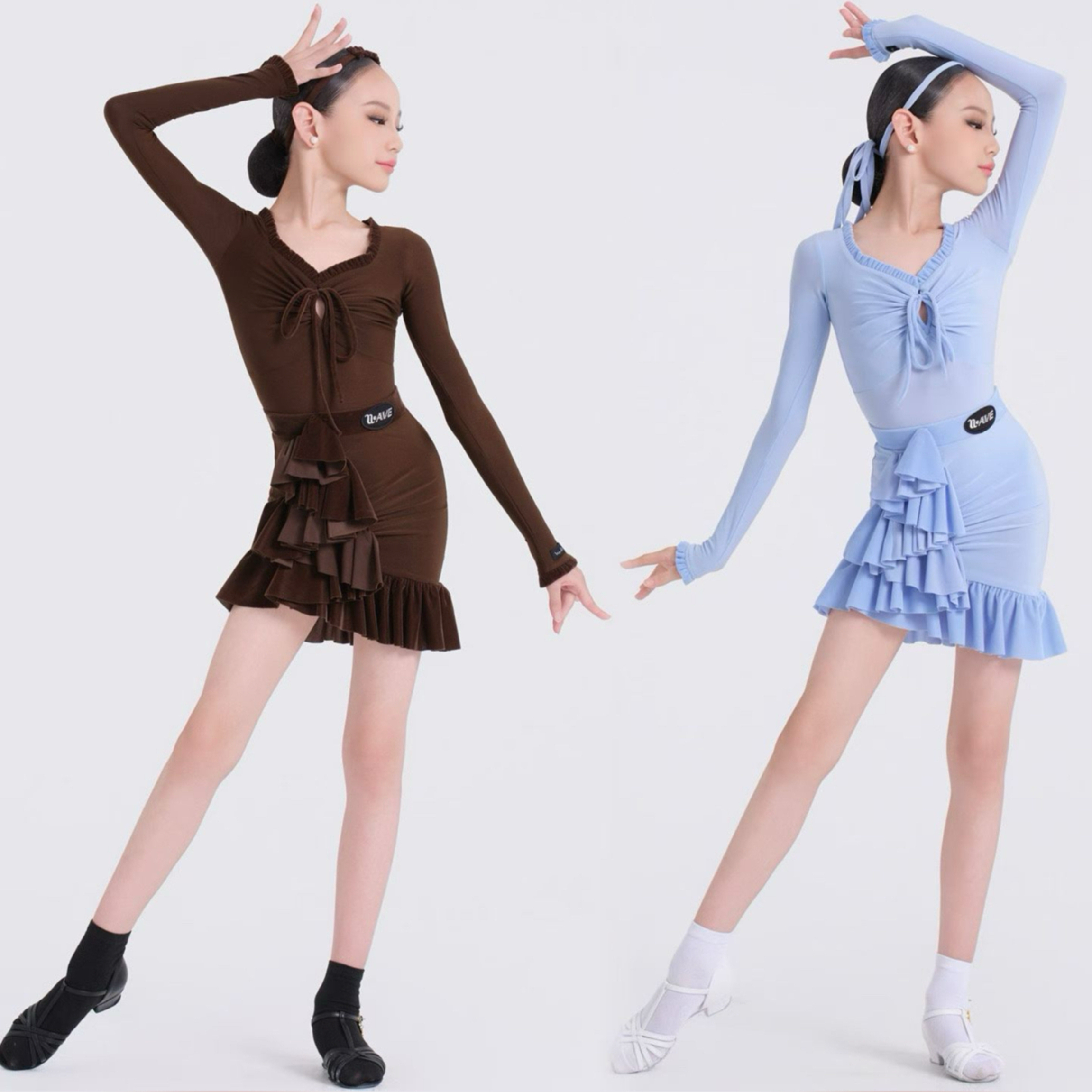 WAVE未午少儿拉丁舞2025慕斯贝贝秋儿童拉丁舞服秋冬长袖