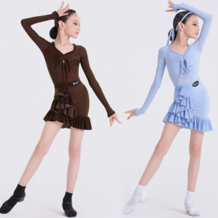 WAVE未午少儿拉丁舞2025慕斯贝贝秋儿童拉丁舞服秋冬长袖
