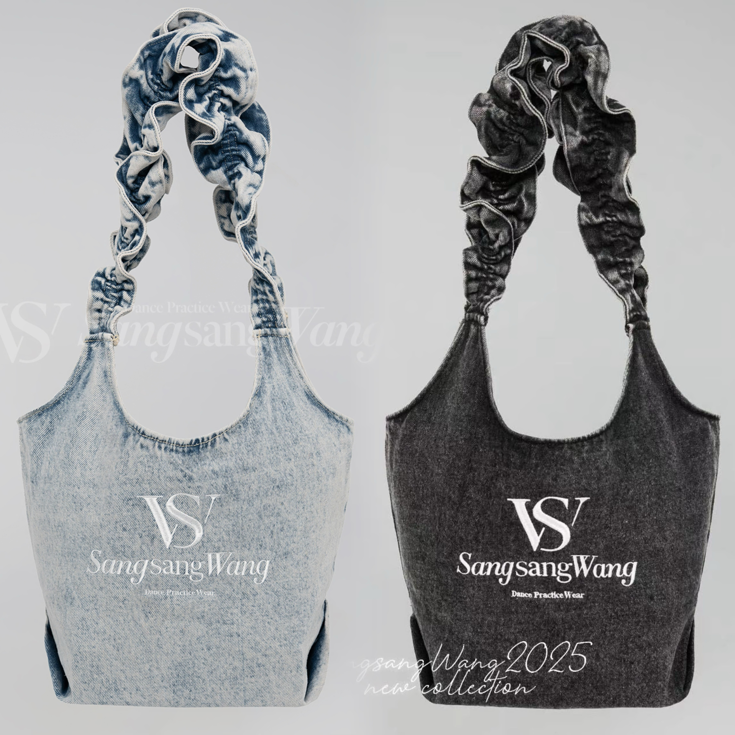 sswang舞服新品拉丁舞可爱花边挎包牛仔包桑老师品牌logo包大容量