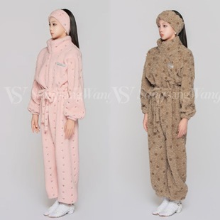 sswang舞服少儿拉丁舞定制刺绣摇粒绒连体服秋冬保暖小花外搭女童