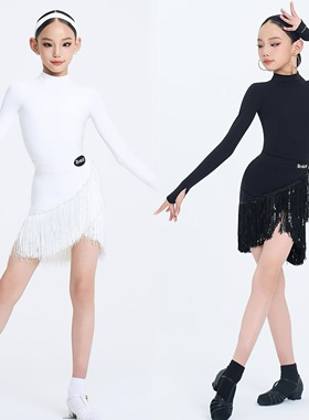未午舞服wave拉丁舞秋冬少儿拉丁舞服精英光曳交响练习服质感