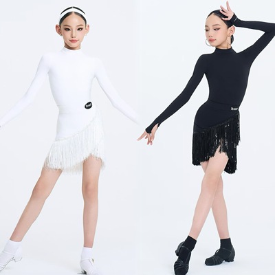 未午舞服wave拉丁舞秋冬少儿拉丁舞服精英光曳交响练习服质感