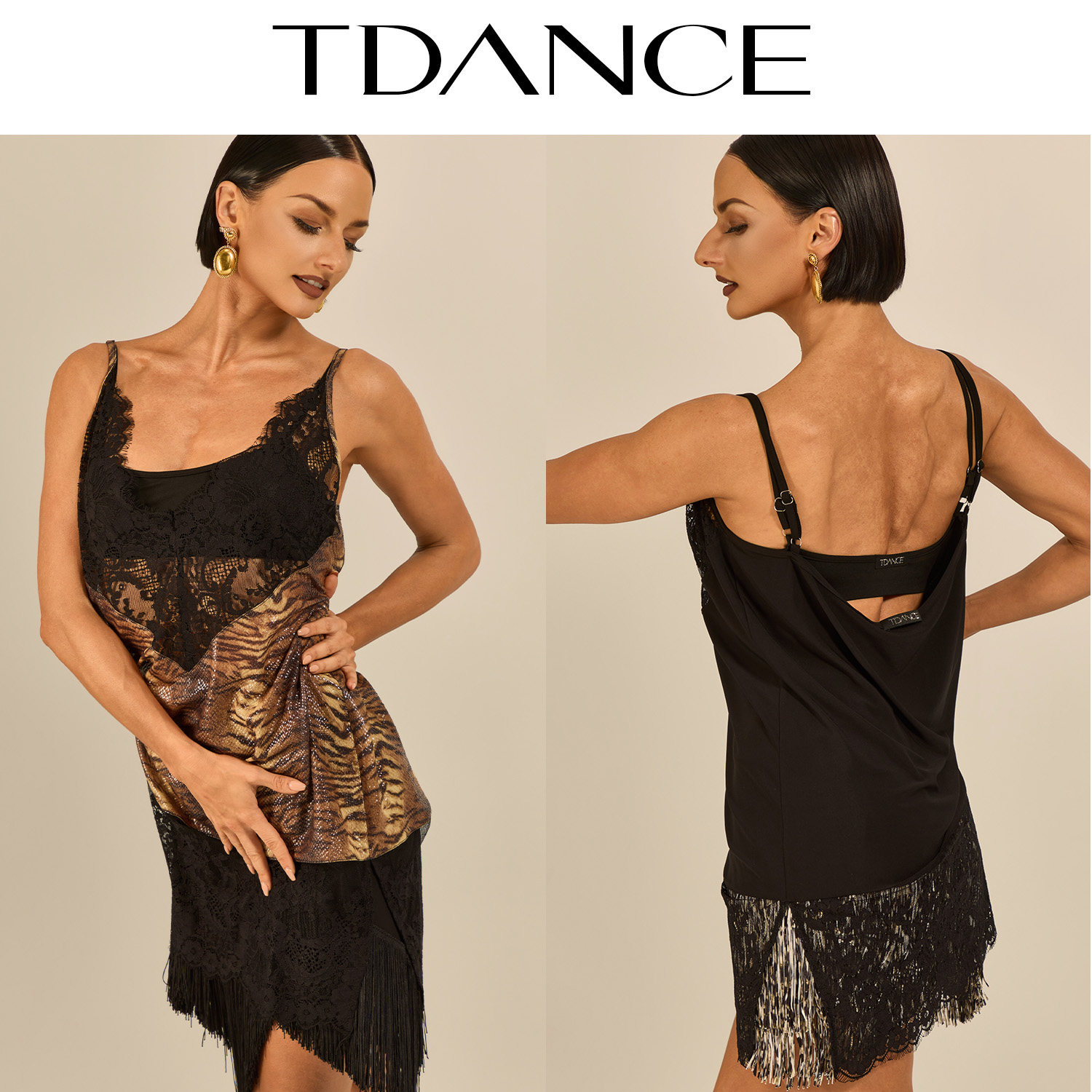 TDANCE拉丁【蕾丝花边吊带上衣】练习服教师搭配日常集训女GL-293