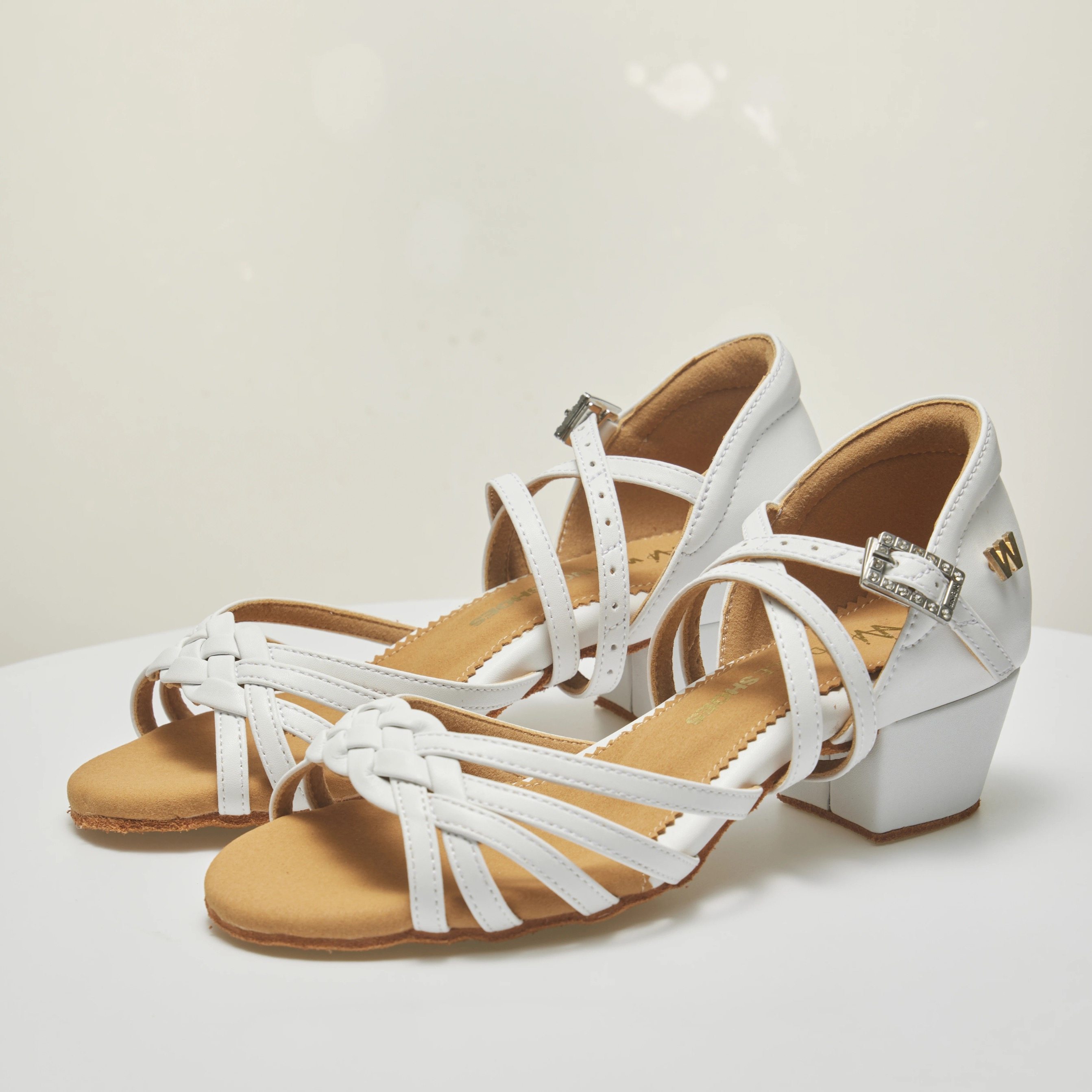 W DANCE SHOES精英少儿拉丁舞女鞋国际编织版软底舞蹈鞋跳舞