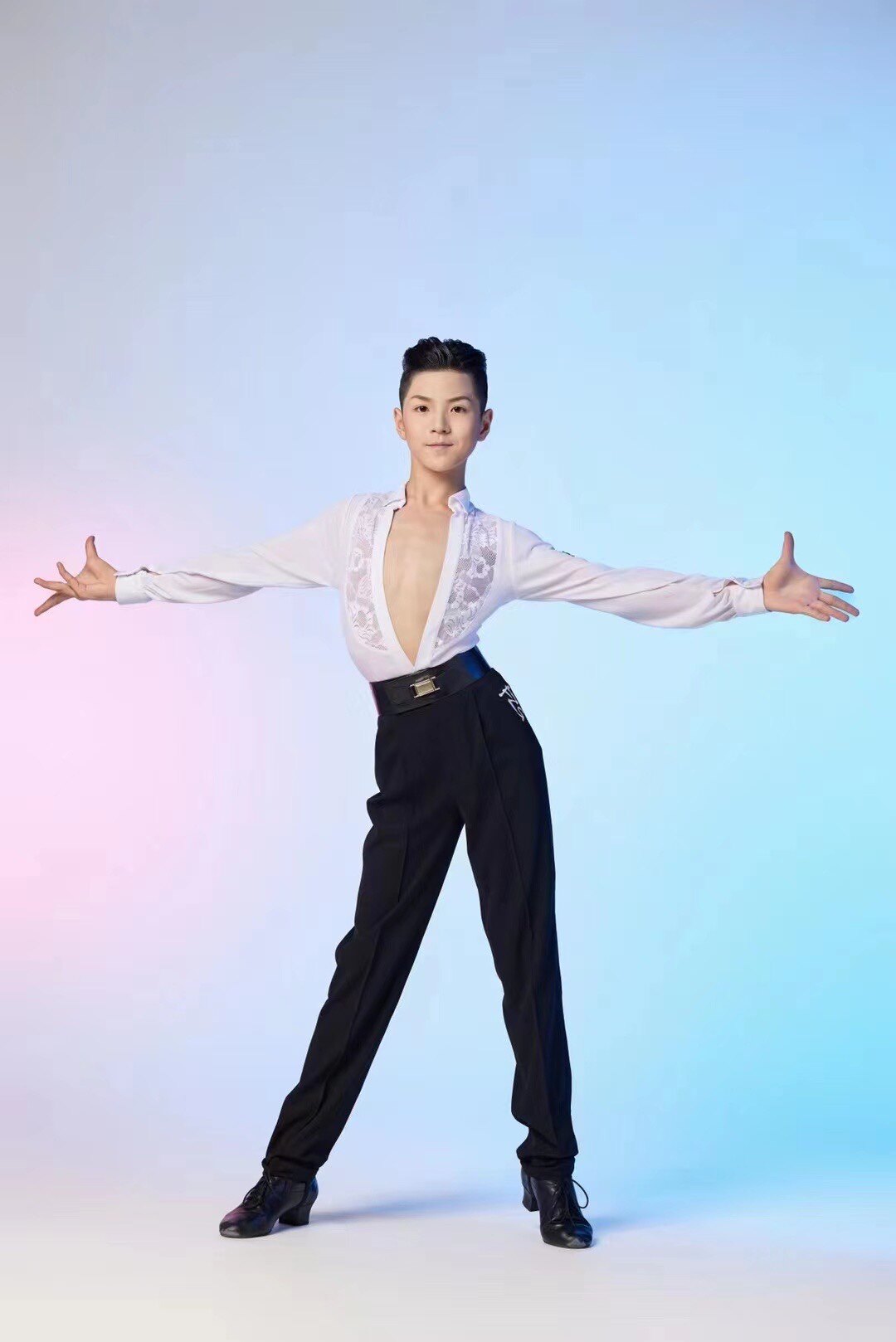 FZS舞服少儿拉丁舞少年男生花服练习服高级定制少年组男童恰恰