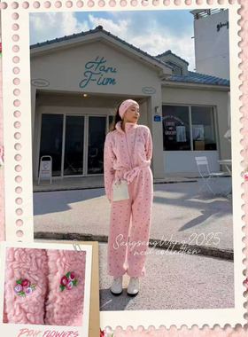 sswang舞服成人女士桑老师拉丁舞刺绣摇粒绒连体服秋冬保暖小花