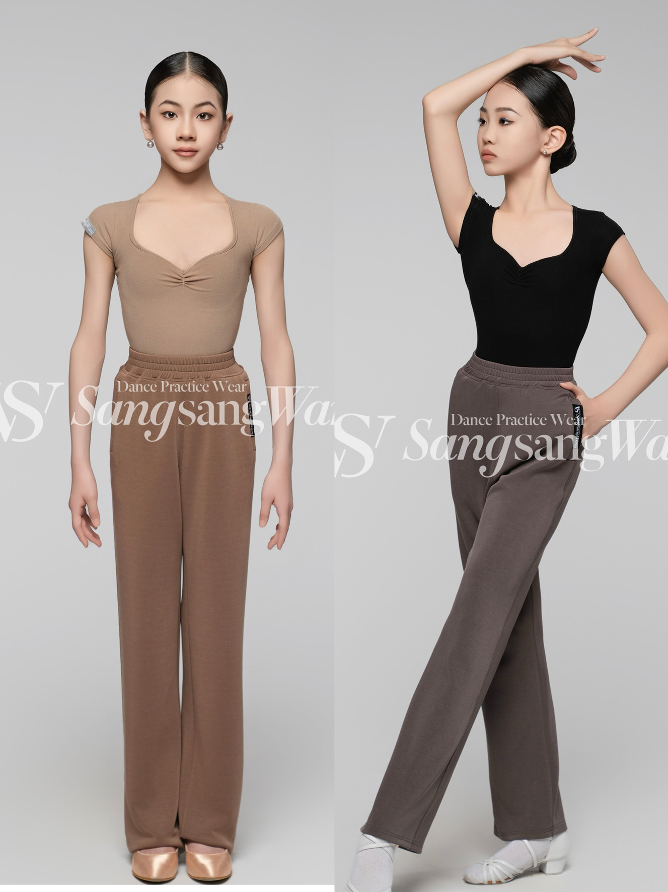 sswang舞服少儿拉丁舞超舒适松紧运动裤百搭女裤四季女童跳舞