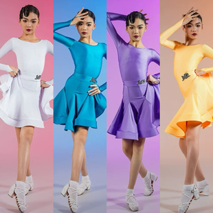 MR舞服FZS旗下圆领少儿拉丁舞服比赛服装舞蹈演出标准规定服欧标