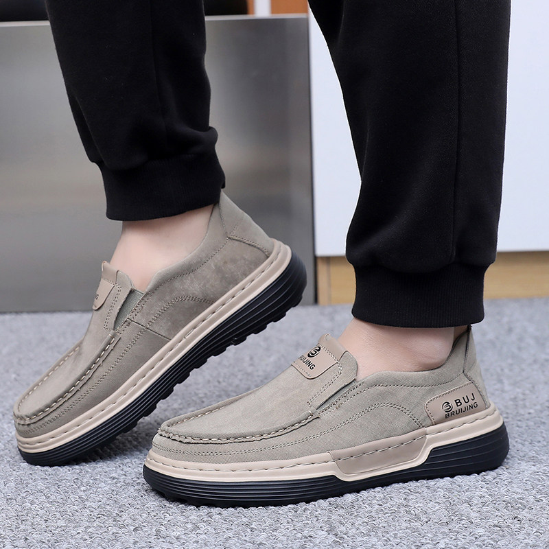 平底懒人鞋春季男士老北京布鞋男春秋休闲一脚蹬超轻软底防滑单鞋,流行男鞋,布鞋,淘宝优惠券,粉丝福利购,淘宝优惠卷