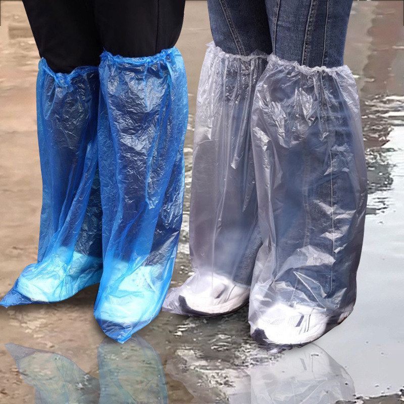 厂家批发透明防水鞋套一次性防雨鞋套户外漂流防水雨衣靴长筒脚套