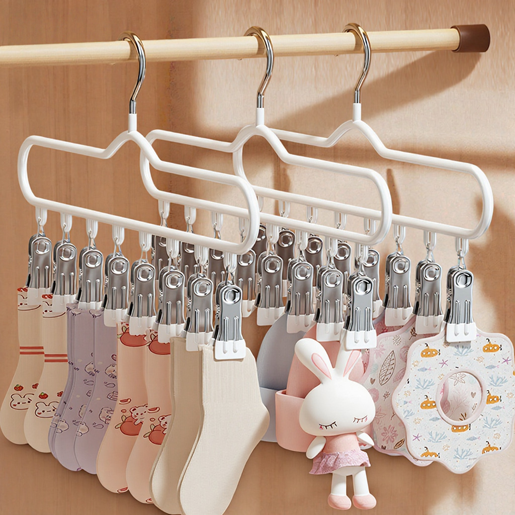 婴儿衣架多夹子新生宝宝