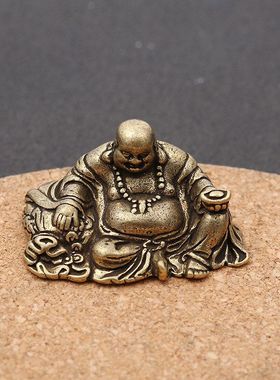 新款客厅桌面黄铜复古摆件便携佛铜像风水钥匙扣工艺品挂件批发