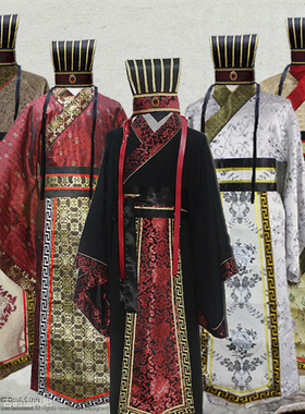 古装汉服男直裾深衣唐装汉代大臣三国晋朝影视戏服表演华服演出服