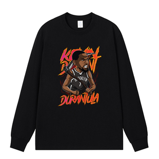 火箭队杜兰特球衣7号训练服长袖男t恤美式篮球投篮服休闲运动上衣