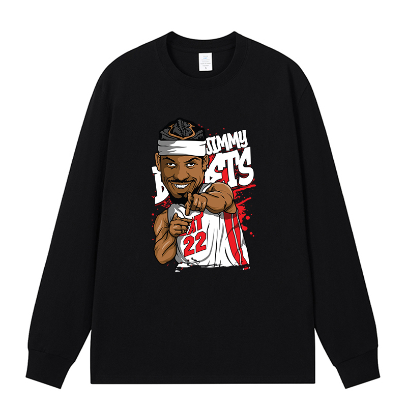 美式篮球吉米巴特勒T恤球衣篮球22号涂鸦长袖男春秋款重磅直喷