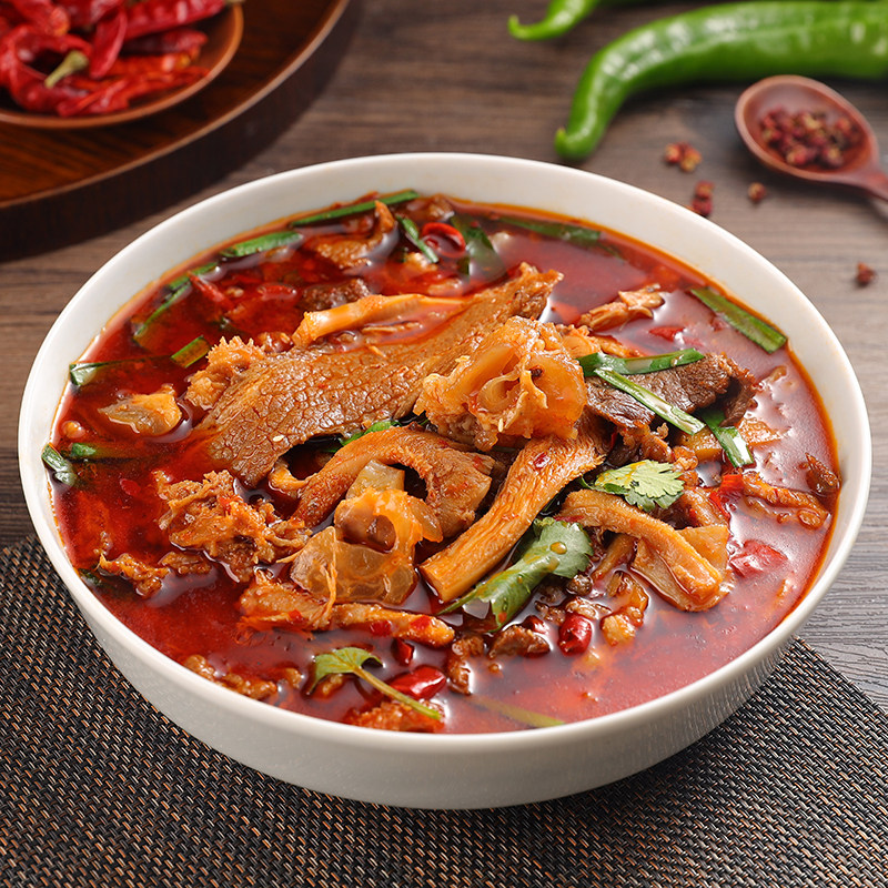 湖北特产荆州公安牛肉牛三鲜火锅牛杂牛肚牛蹄筋加热即食1100克