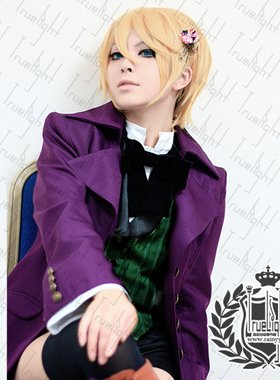 白夜之城黑执事COSPLAY亚洛斯托兰西老爷公式服紫色大衣礼服装