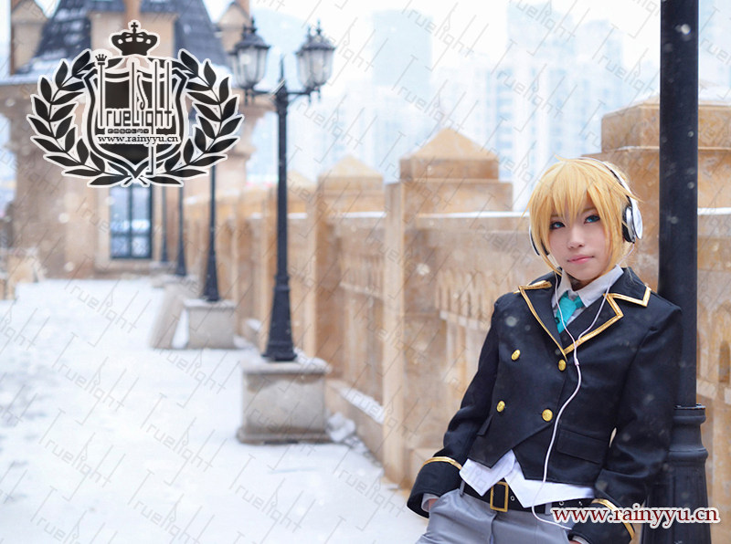 LEN款Cosplay初音镜音连CP制服装VOCALOIDミクとレン画师たま图