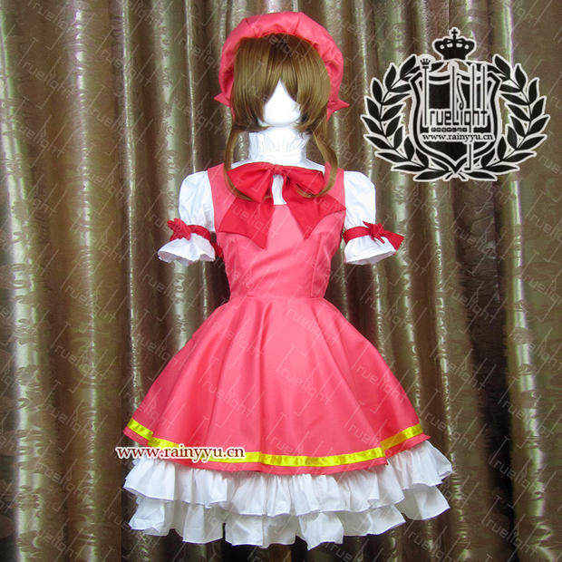 白夜之城 魔卡少女樱cosplay小樱红白战斗服木之本樱洋装裙子定做