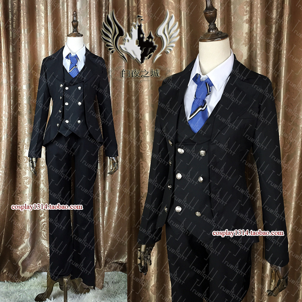 白夜之城Cosplay黑执事夏尔法多母海恩学院装少爷黑色套装定做