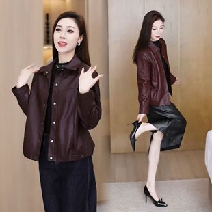 皮衣外套女新款 2026春秋季 海宁短款 显瘦百搭上衣 气质女人专属