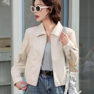 韩版皮衣女显瘦短款外套春季新款薄款时尚气质皮夹克