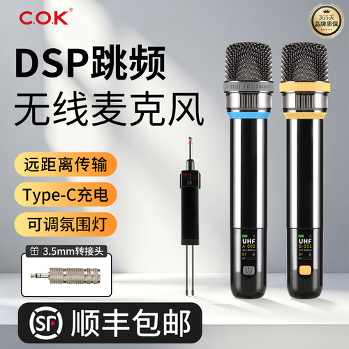 COKDSP无线一拖二麦克风KTV舞台