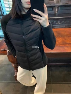 百搭潮 拼接保暖发热时尚 石墨烯羊绒蚕丝绒棉服外套2025年女装 冬季